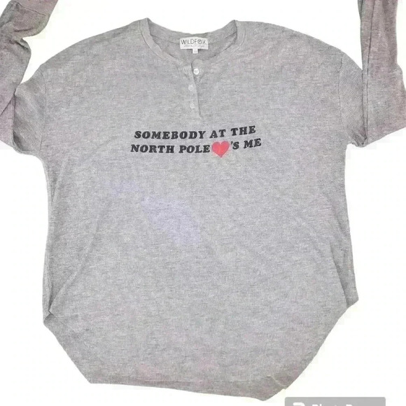 WILDFOX Oversized Thermal Henley Christmas Holiday Size M EXC CON - Picture 1 of 5